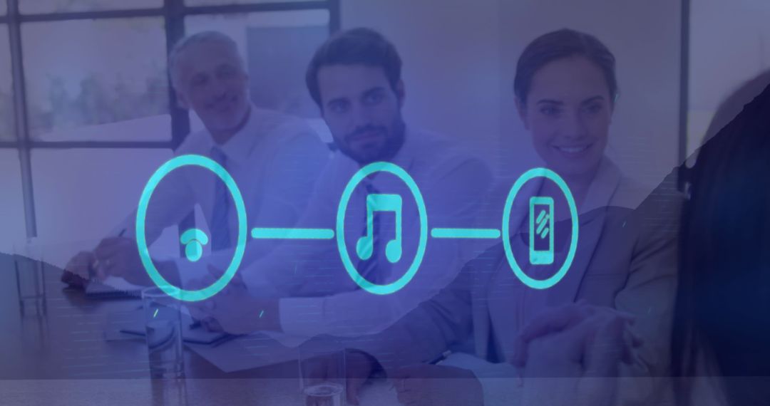 Team Collaboration with Digital Music Connection in Modern Office