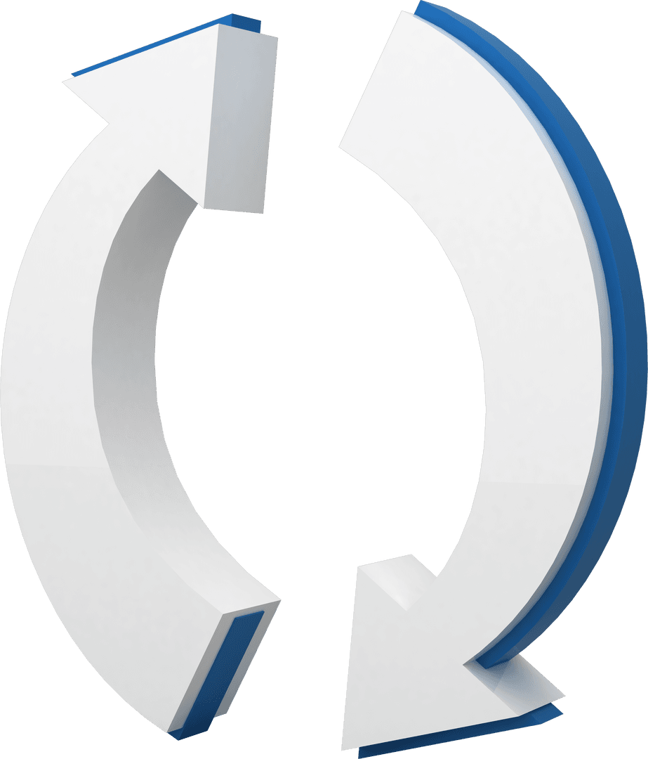 Transparent 3D Circular Arrow Reset Symbol