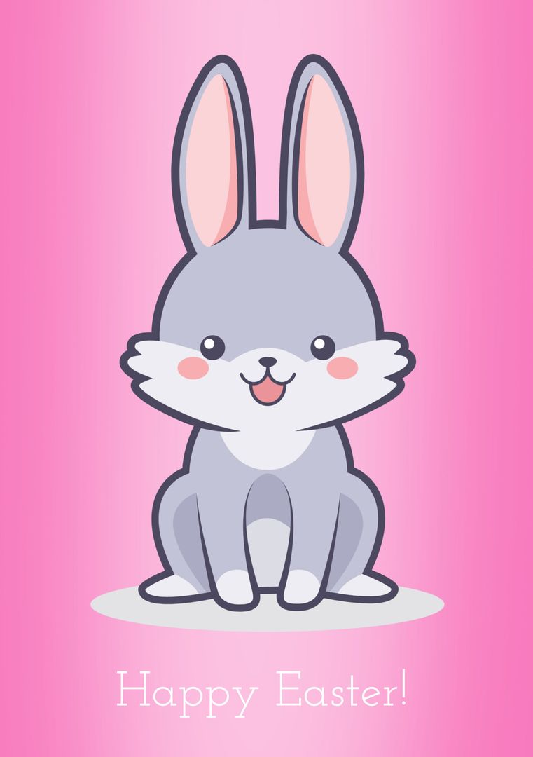 Adorable Cartoon Bunny Perfect for Easter Greetings