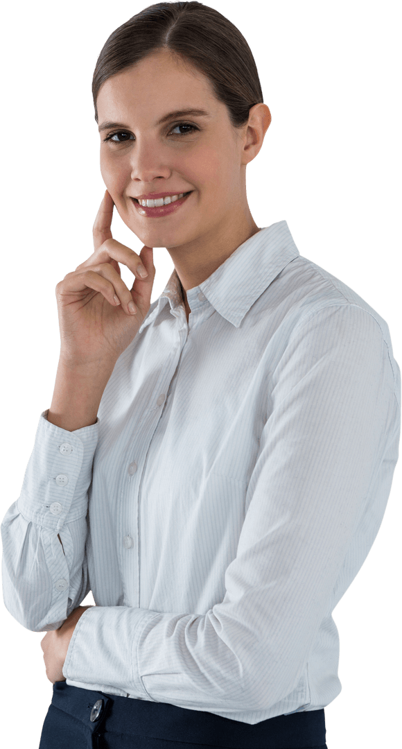 Confident Businesswoman Standing and Smiling Transparent Background