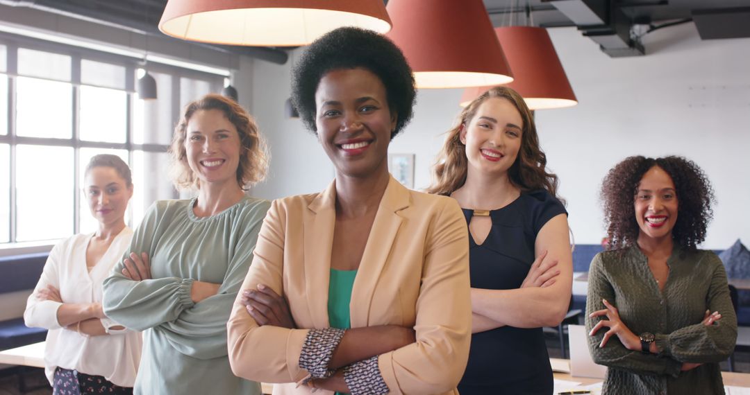 Confident Diverse Businesswomen Standing In Modern Office - Free Images, Stock Photos and Pictures on Pikwizard.com