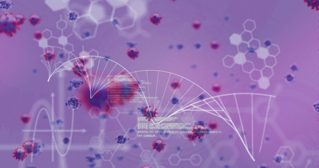 Digital DNA Amid Coronavirus in Abstract Interface