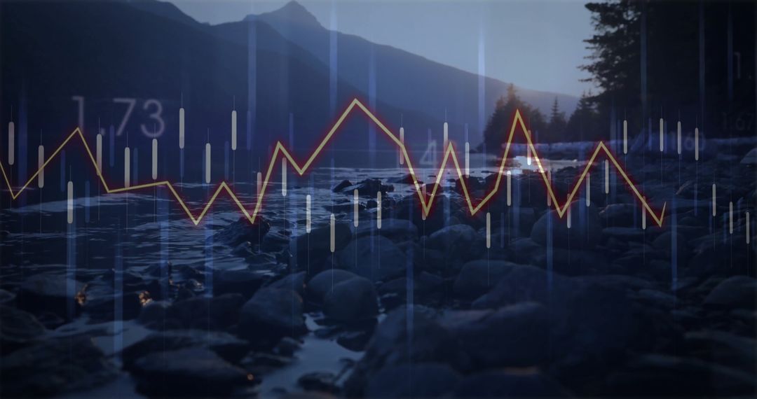 Digital Integration with Tranquil Mountain Lake at Dusk