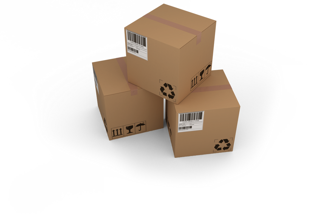 Transparent Stacked Cardboard Boxes with Barcodes on Display - Download Free Stock Images Pikwizard.com