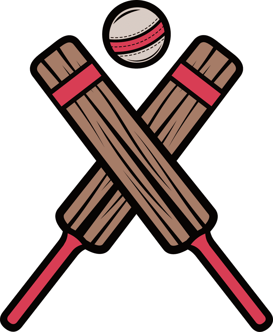 Cricket Bats and Ball on Transparent Background