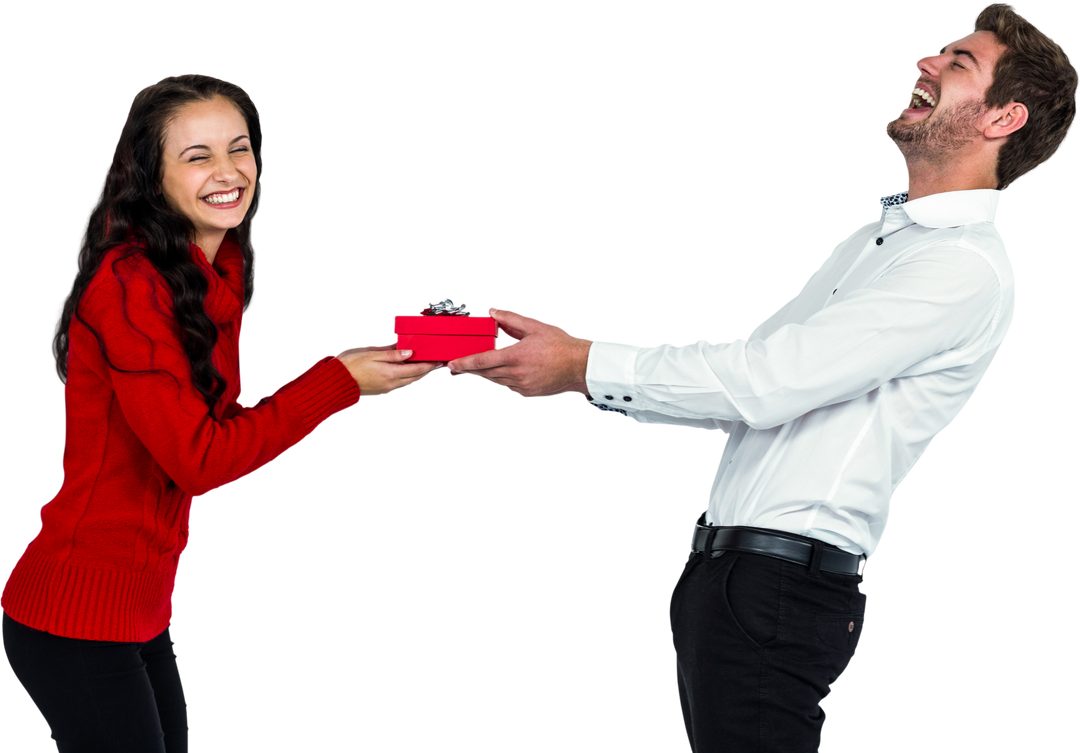 Happy Couple Holding Gift Box Transparent Joyful Giving Succulent Special Moment - Download Free Stock Images Pikwizard.com