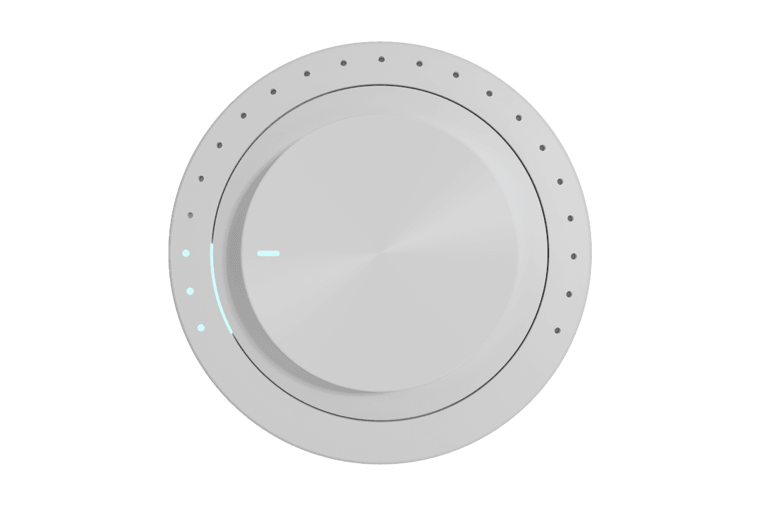 Minimalist White Disc with Transparent Background and Soft LED