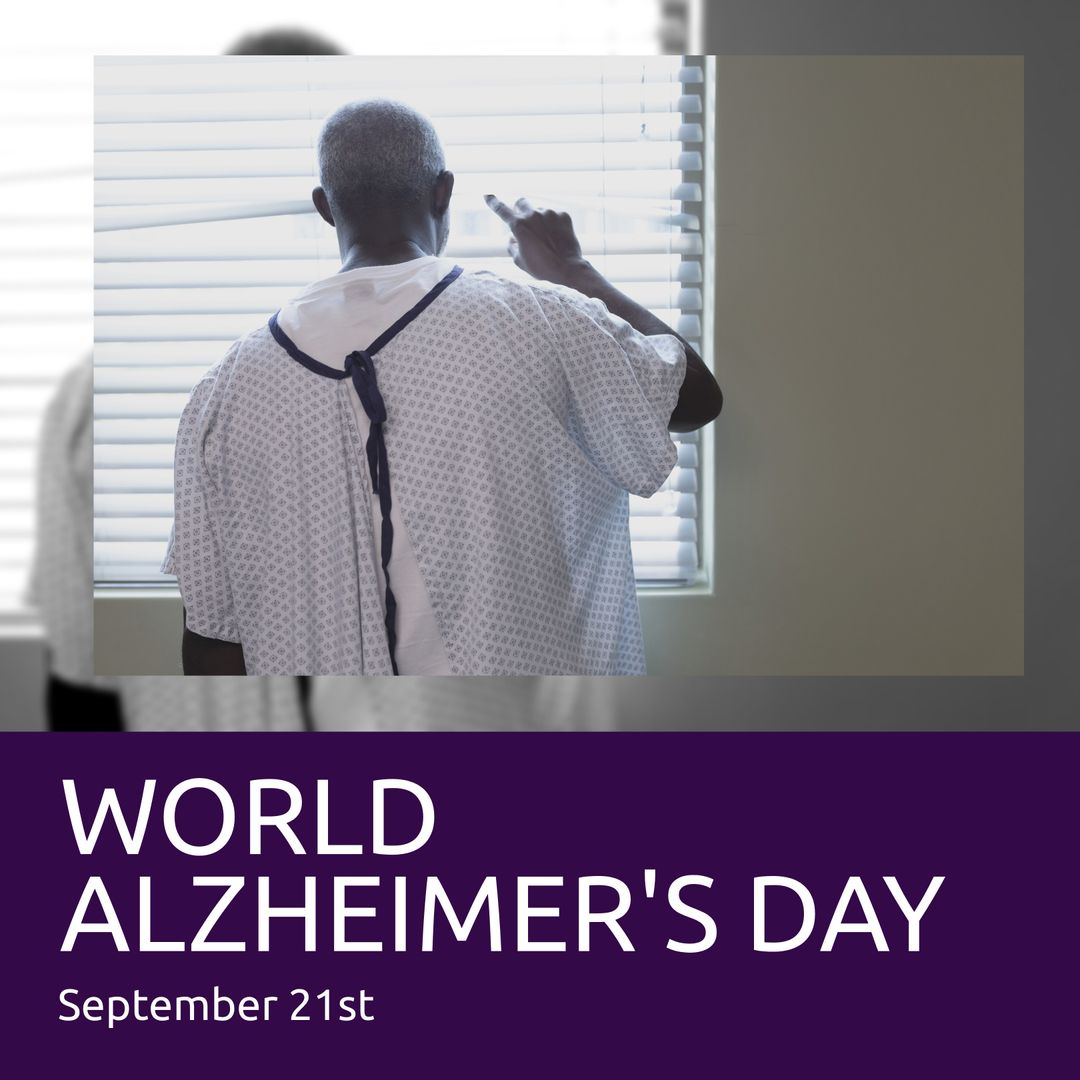 Senior African American Man Observing World Alzheimer's Day
