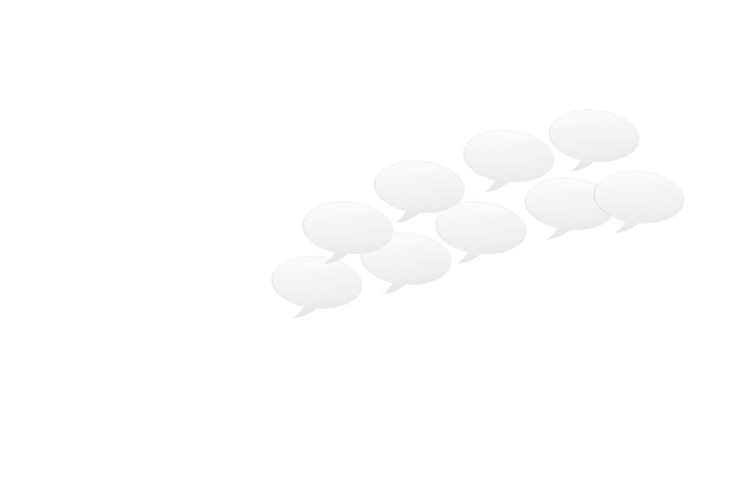 Cluster of White Speech Bubbles on Transparent Background