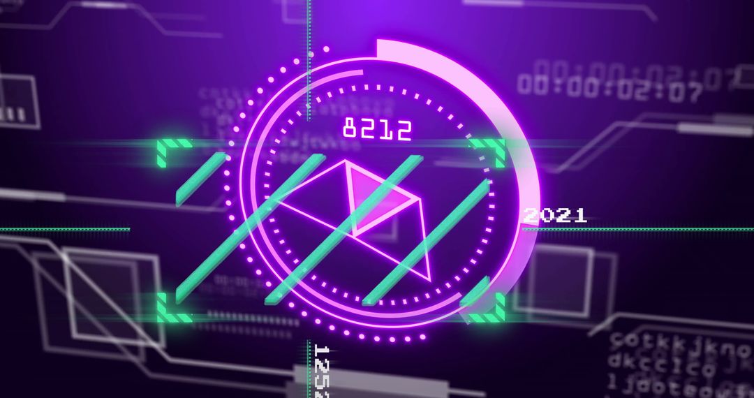 Futuristic Data Analysis Interface with Geometric Shapes