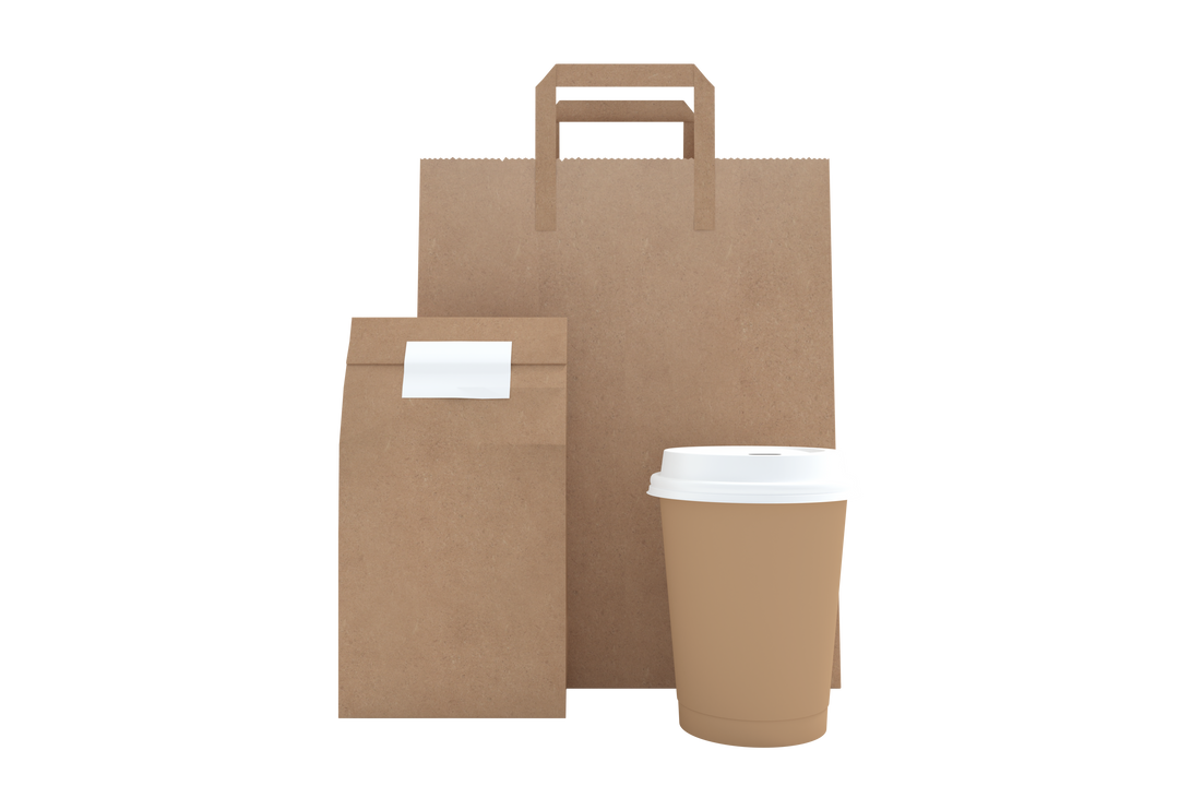 Transparent disposable coffee cup with parcel bag mockup - takeaway concept - Download Free Stock Images Pikwizard.com