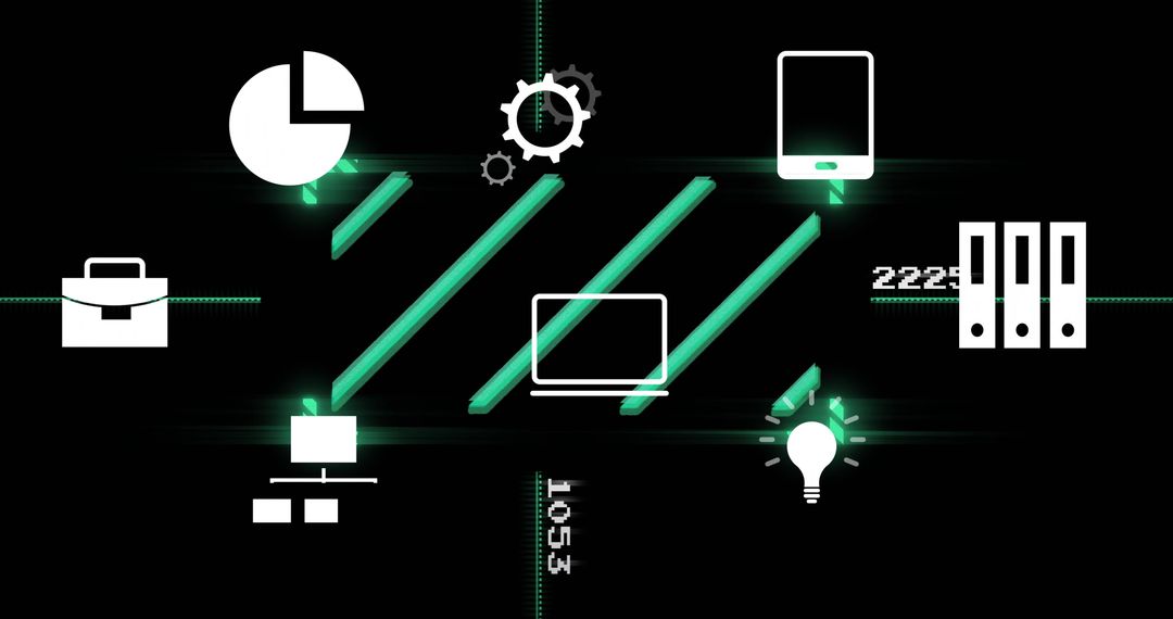 Digital Interface Icons Displaying Business Processing - Free Images, Stock Photos and Pictures on Pikwizard.com