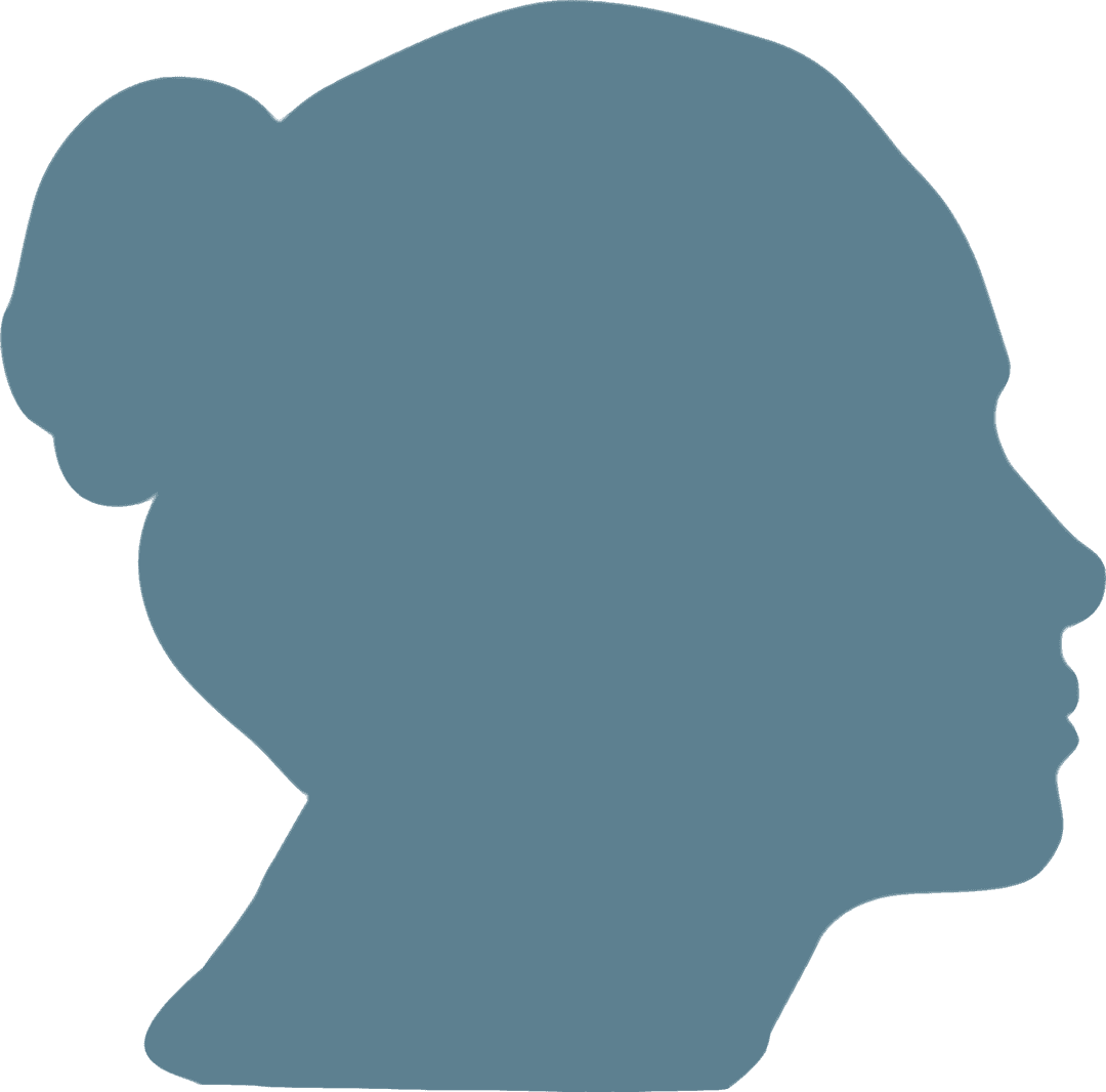 Woman's Profile Silhouette on Transparent Background