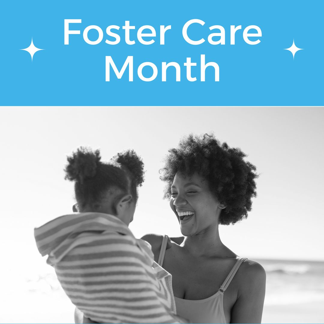 Happy African American Family by Sea Celebrating Foster Care Month - Download Free Stock Templates Pikwizard.com