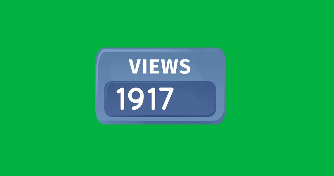Animated View Counter Increasing on Green Background