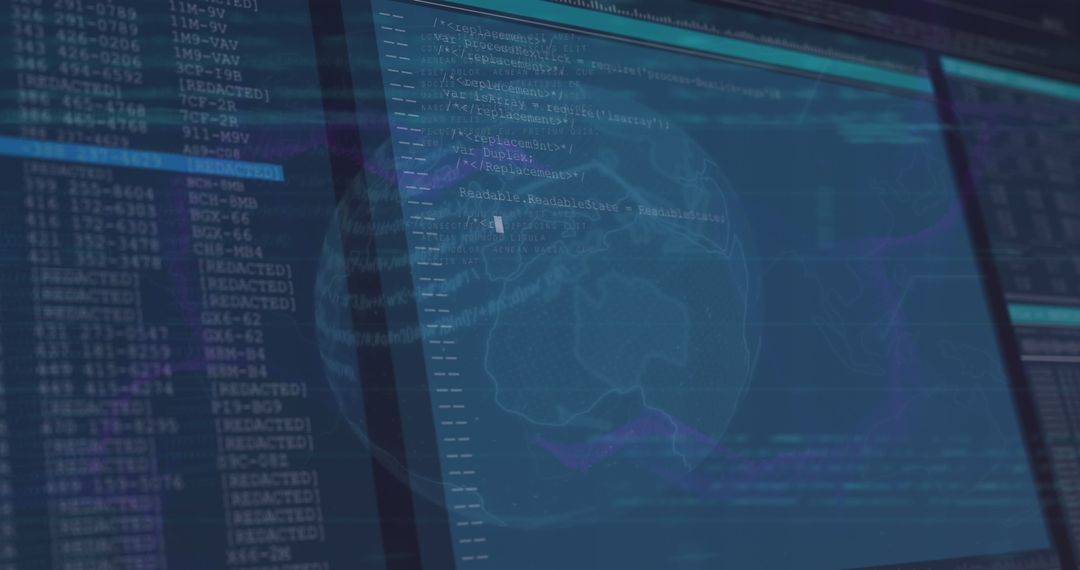 Digital Analysis of Financial Data on Blue and Purple Monitors