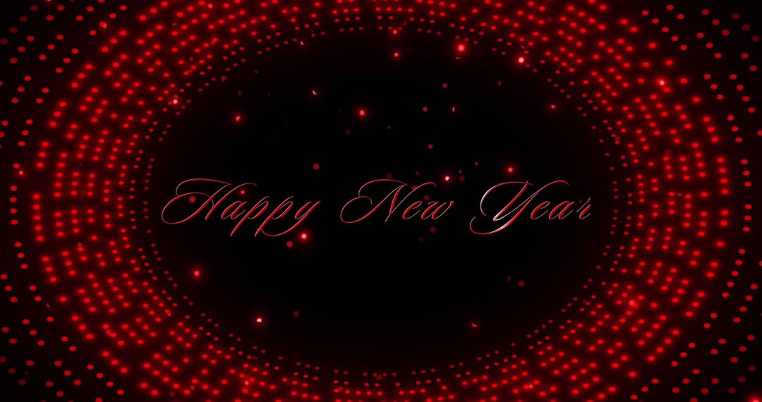 Happy New Year Message with Glowing Red Lighting Background
