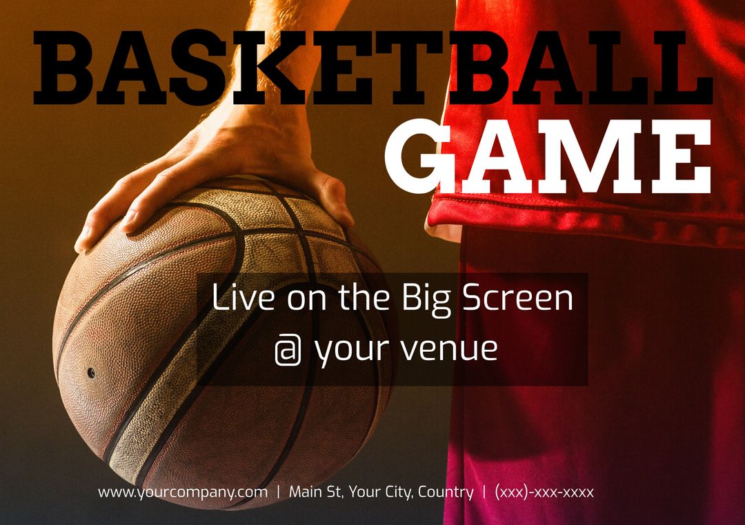 Basketball Event Ad with Player Holding Ball - Download Free Stock Templates Pikwizard.com