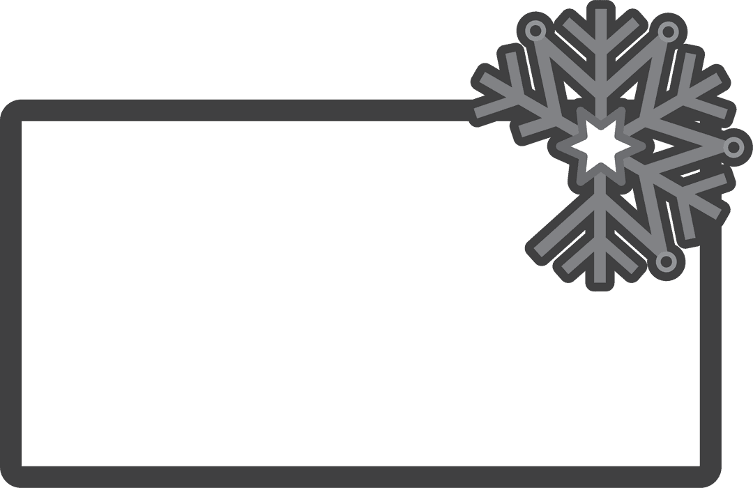 Transparent Black Frame with Snowflake Design Vector Illustration