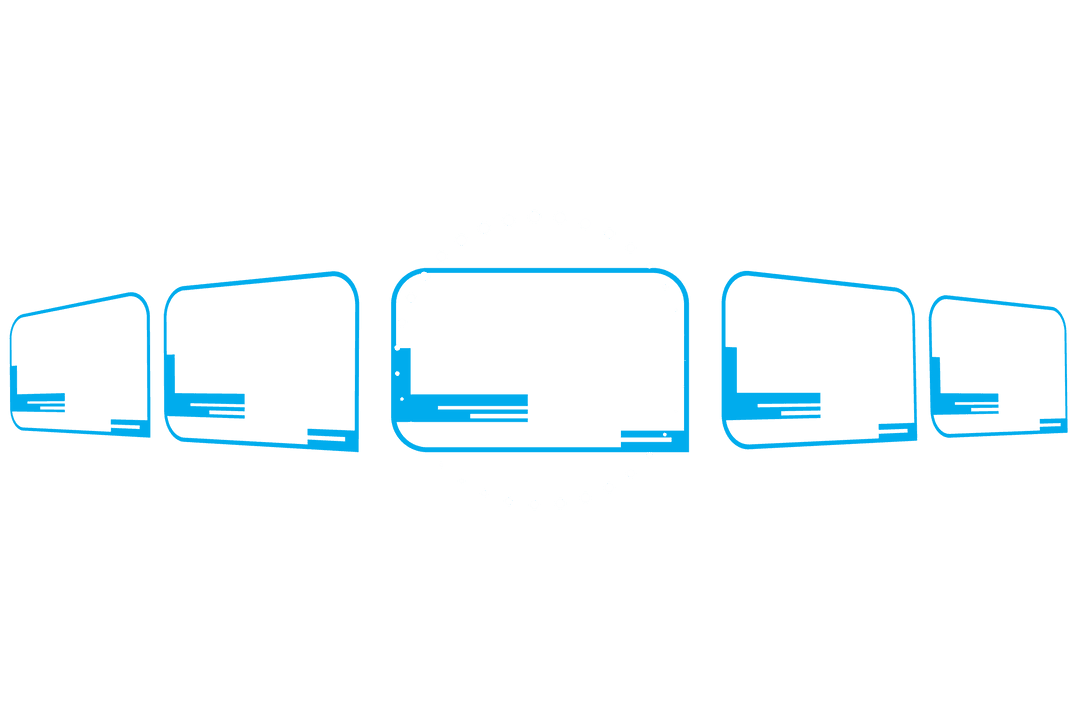 Transparent Abstract Blue Rectangles Illustration Mockup