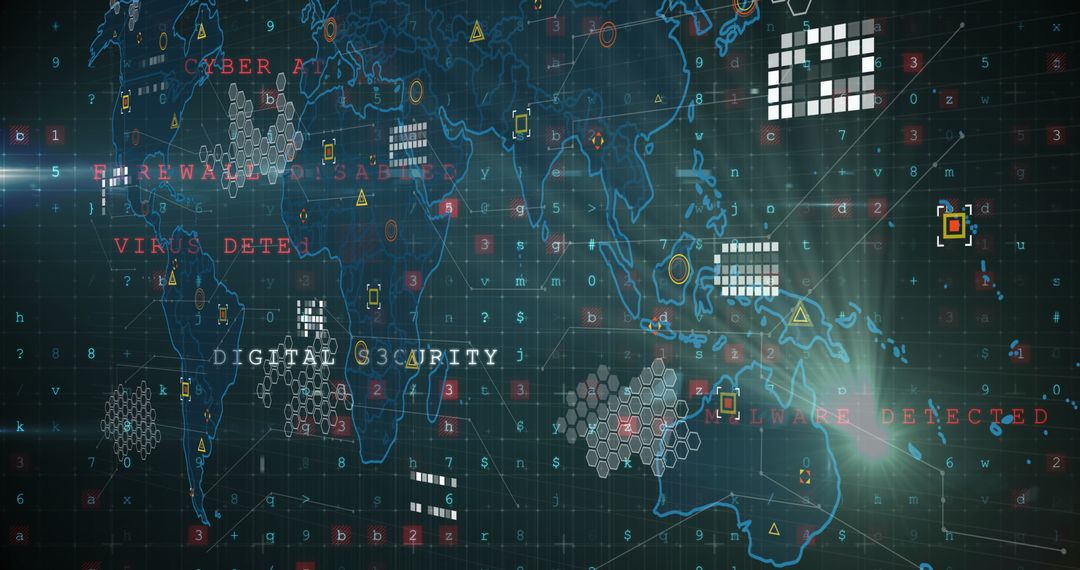 Futuristic Global Cybersecurity Threat Detection Interface