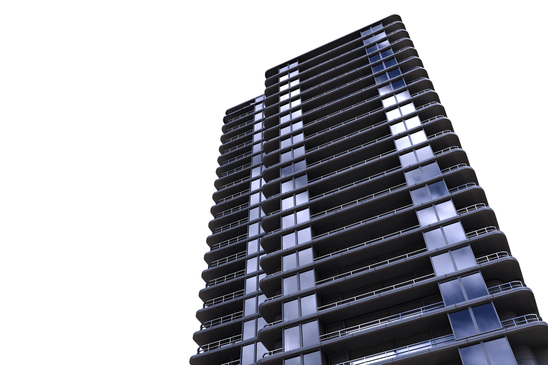 Transparent Modern Office Skyscraper in Stylized 3D