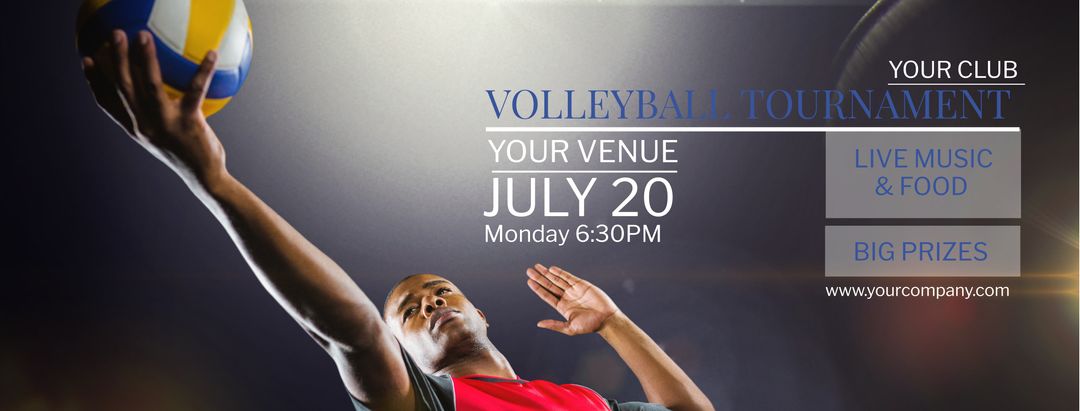 Dynamic Volleyball Tournament Promotion with Player in Action