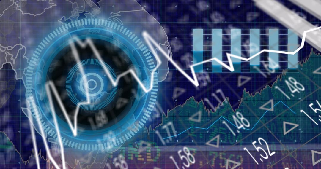 Global Business and Technology Concept with Financial Data