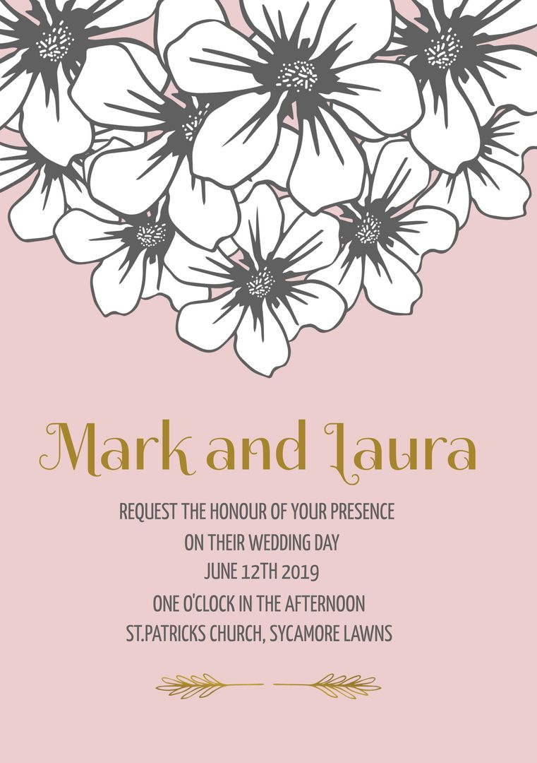 Elegant Floral Wedding Invitation for Spring Nuptials - Download Free Stock Templates Pikwizard.com