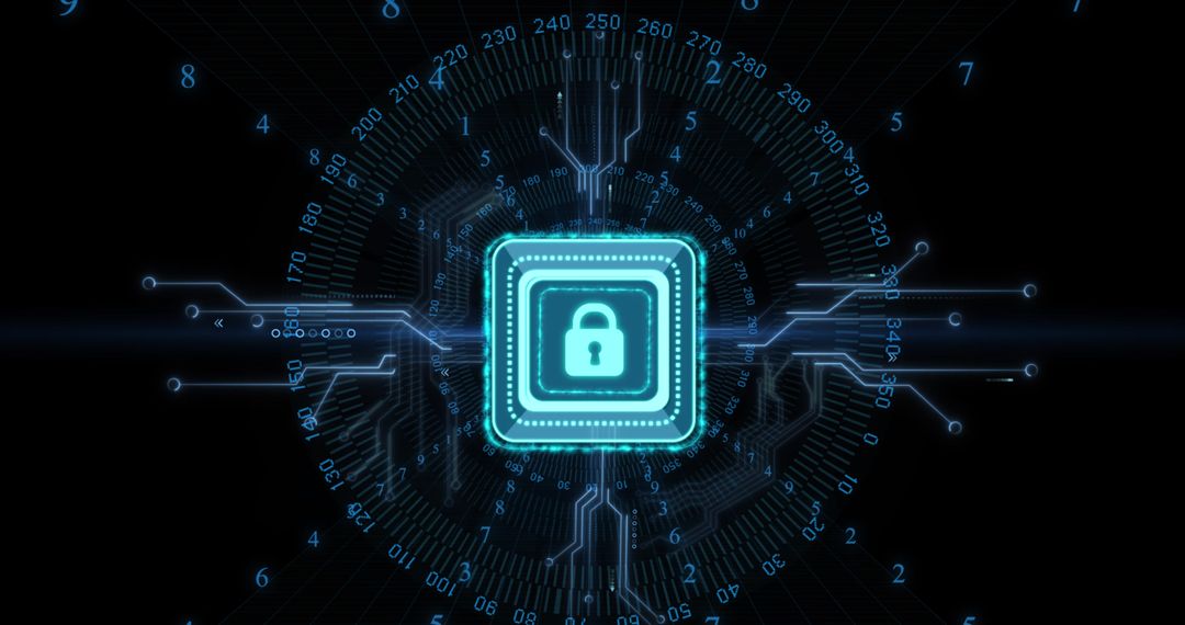 Futuristic Digital Padlock Security Technology Concept