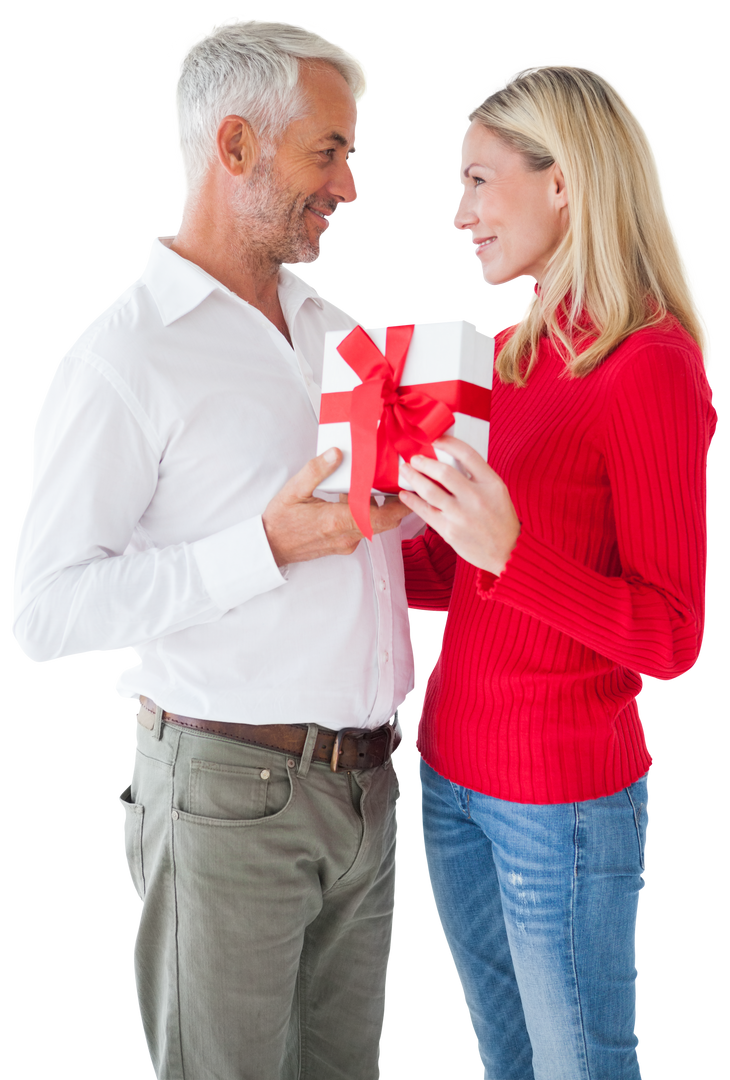 Couple Holding Gift Box Celebrating Moment Transparent Background - Download Free Stock Images Pikwizard.com