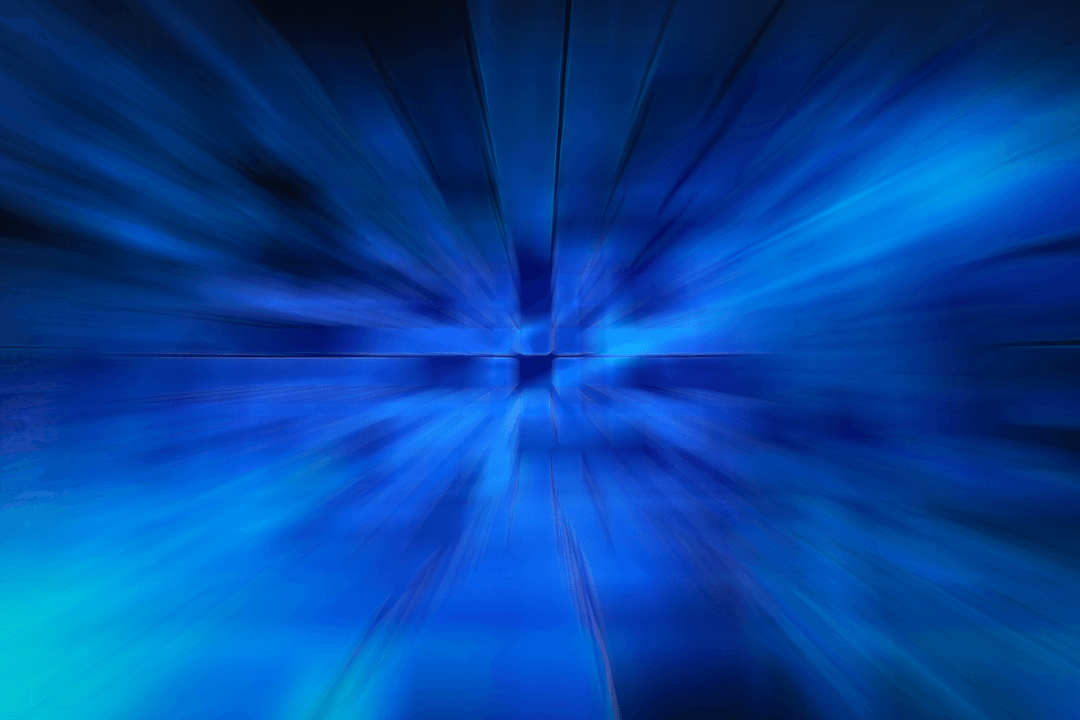 Dynamic Blue Abstraction on Transparent Background Collage