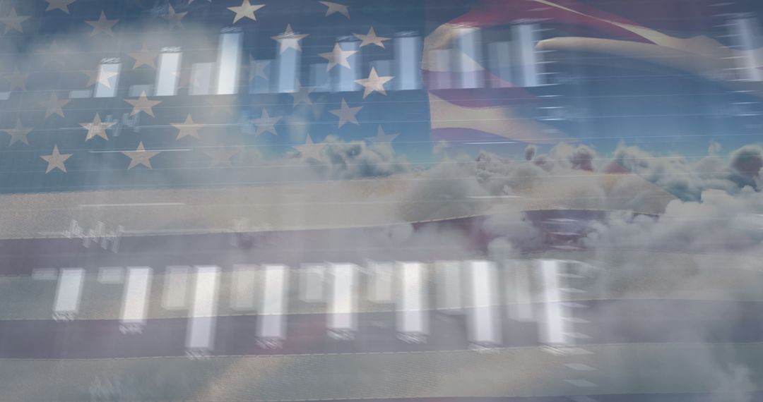 Abstract American Financial Data and Cloudscape