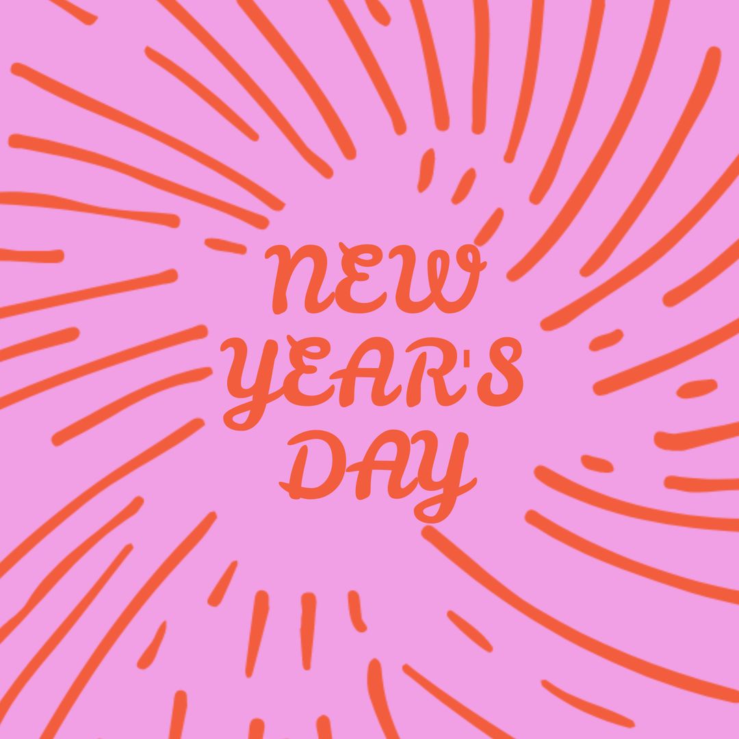 Festive New Year's Day Celebration Graphic With Bold Text
