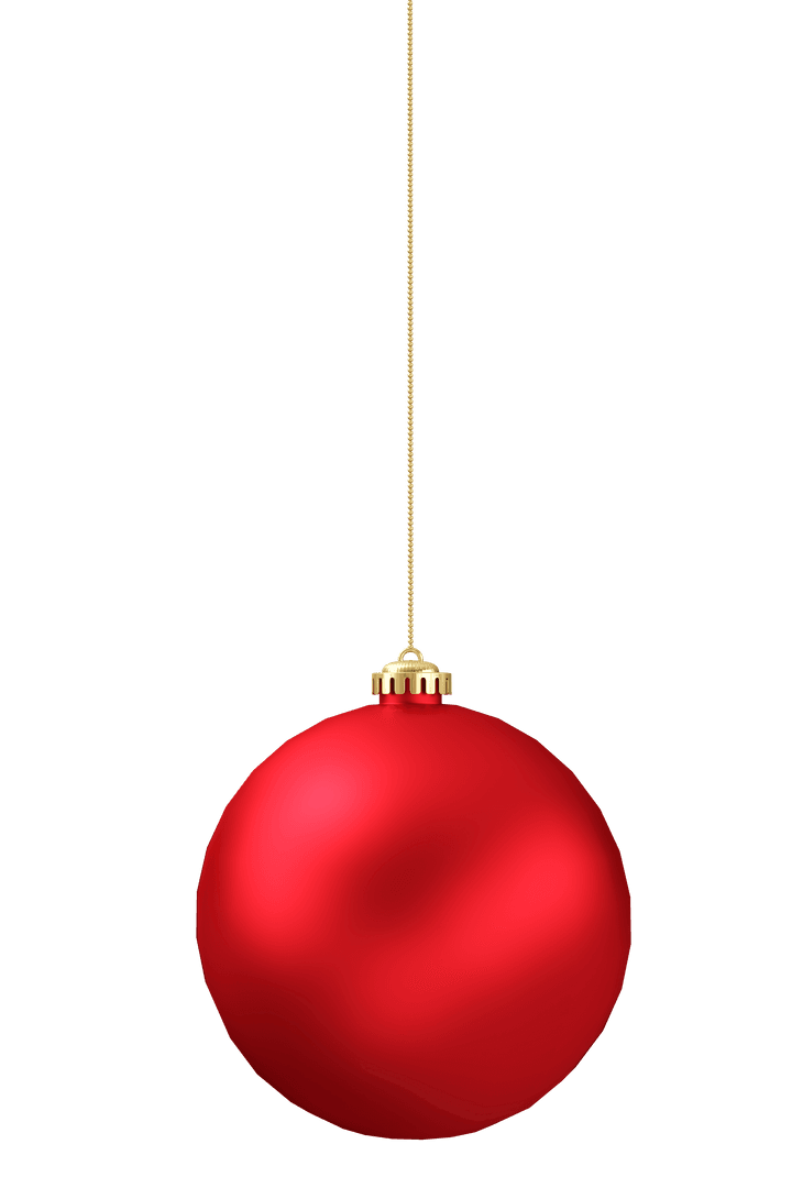 Red Christmas Bauble on Transparent Background for Festive Designs