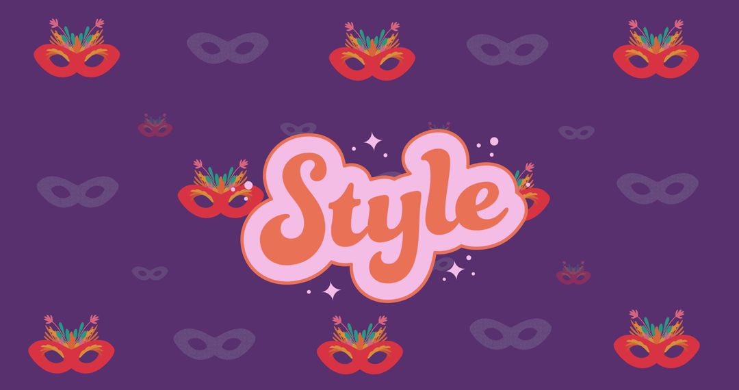 Vibrant Style Messaging with Masquerade Mask Motif