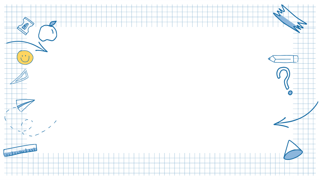 Playful Doodle Icons on Grid with Transparent Banner for Education