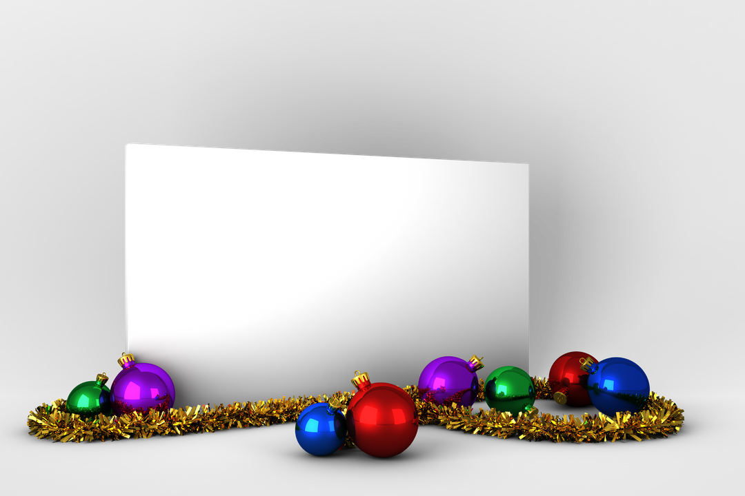 Transparent Christmas Card with Ornaments and Copy Space Isolated on Background - Download Free Stock Images Pikwizard.com