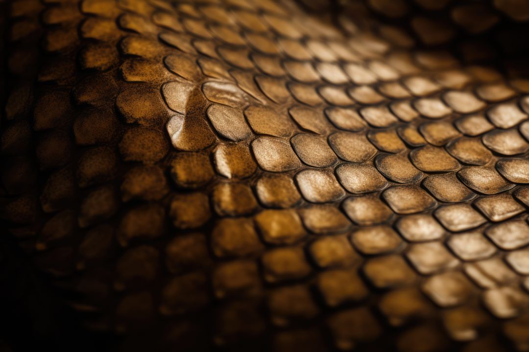 Close up of brown scales in folds of snakeskin - Free Images, Stock Photos and Pictures on Pikwizard.com