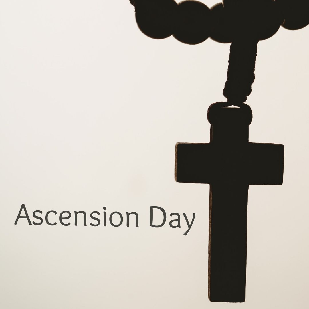 Ascension day text with cross against beige background, copy space - Download Free Stock Templates Pikwizard.com