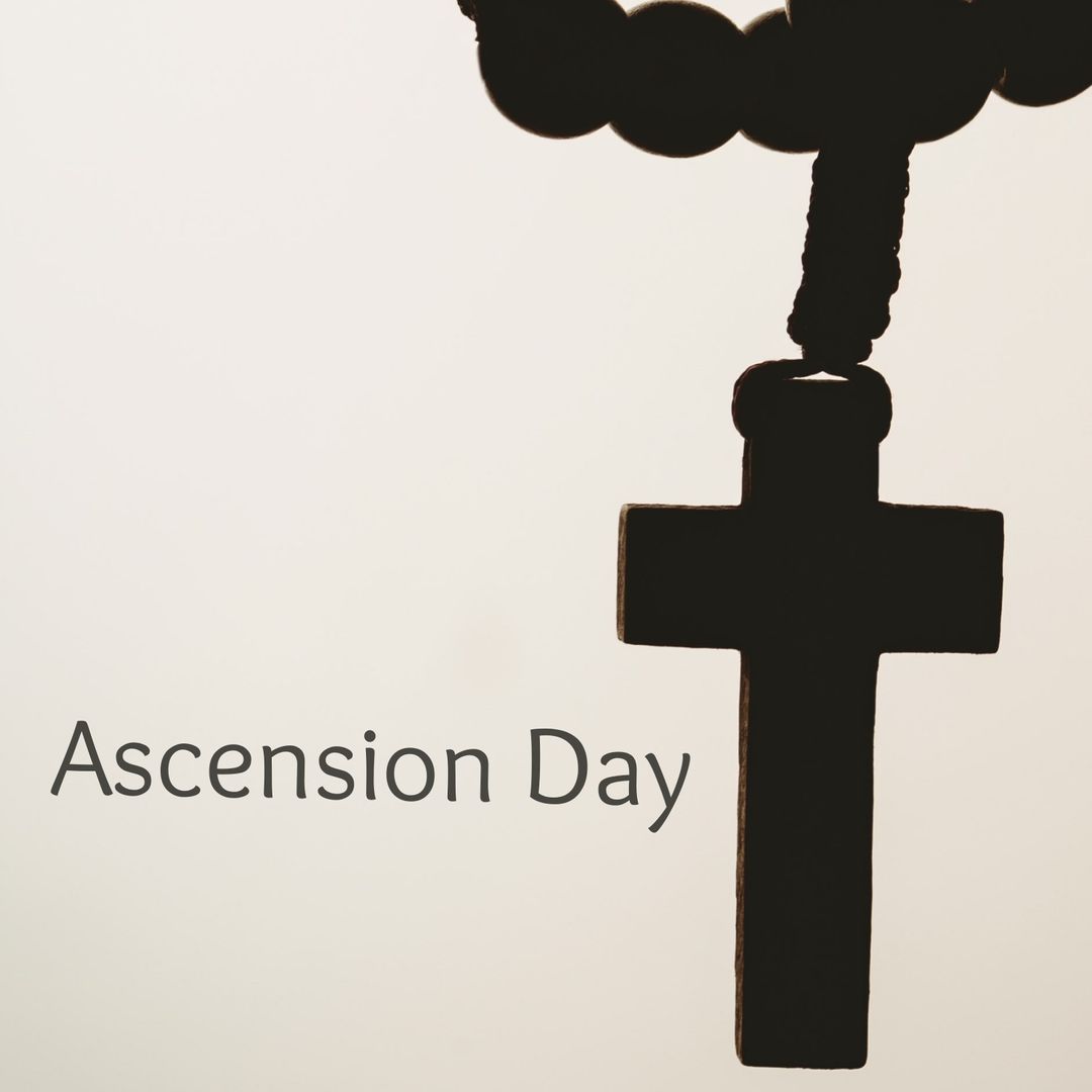 Silhouette of Rosary Cross Symbolizing Ascension Day