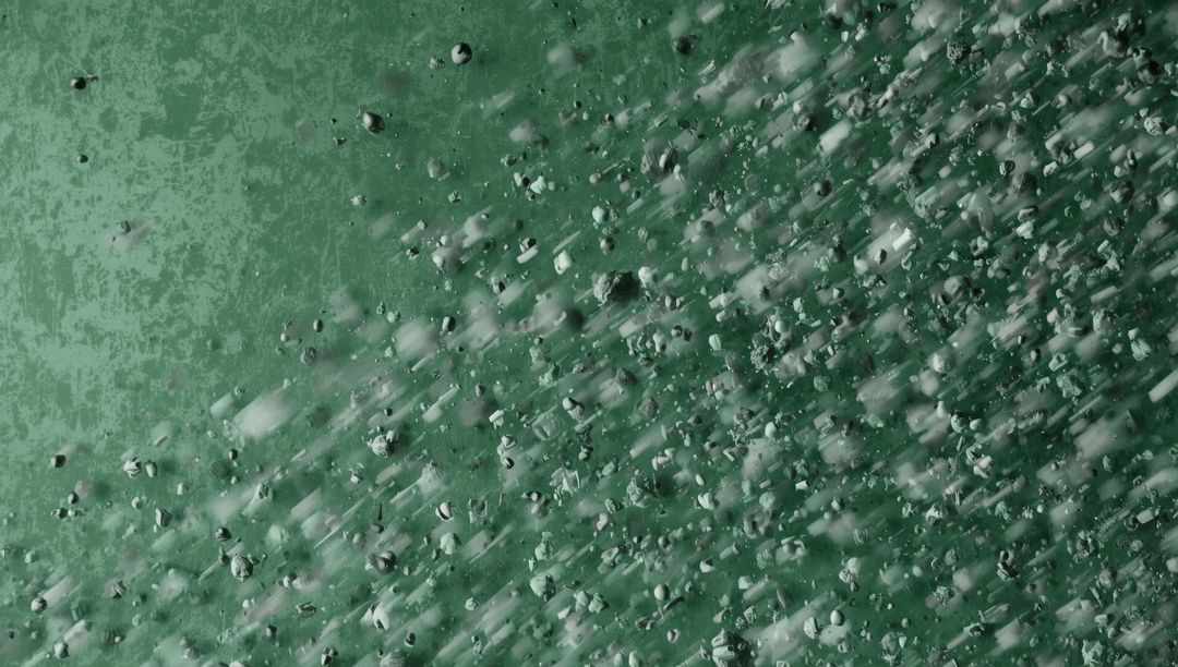 Water Droplets Splashing on Green Surface Abstract Art