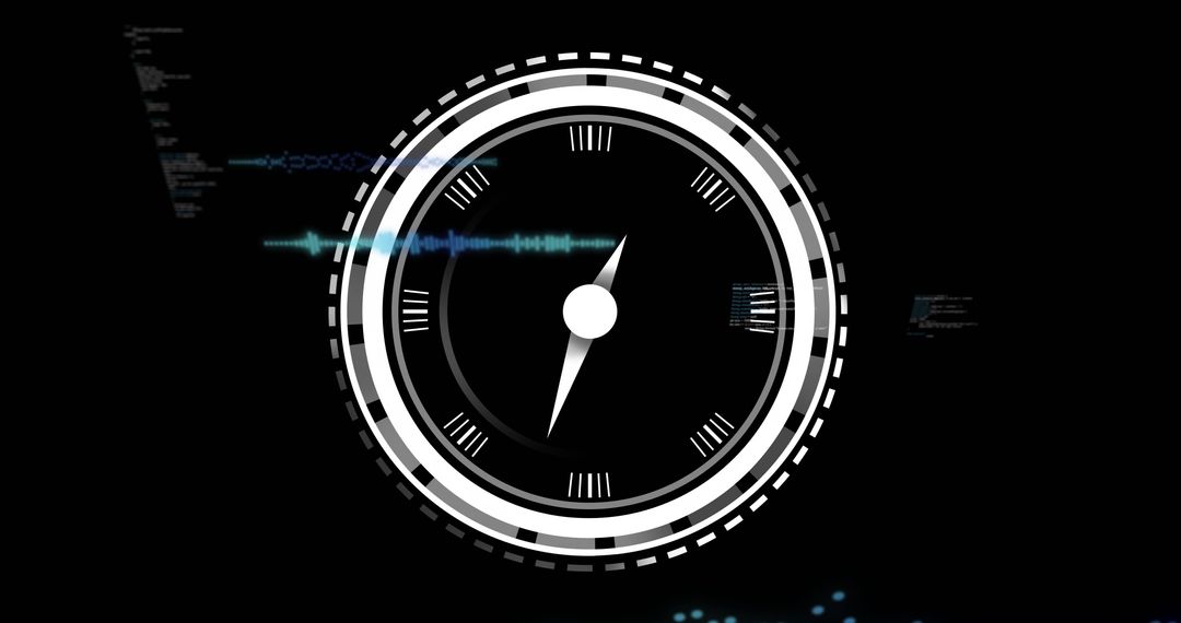 Futuristic Dashboard Interface with Rotating Circular Gauge