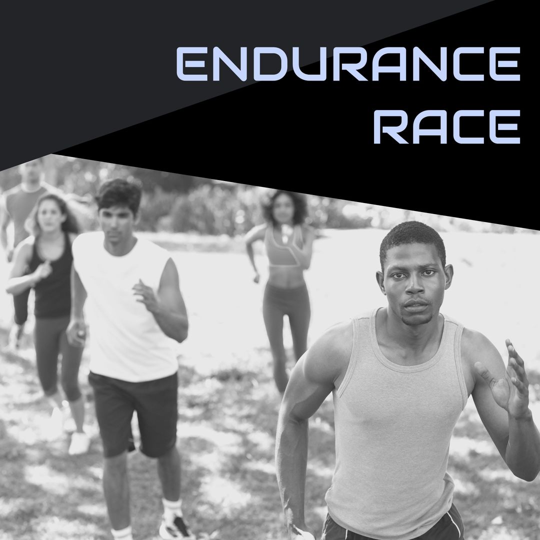 Diverse Group of Runners Competing in an Endurance Race