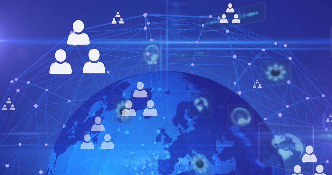 Global Networking Technology with Digital Connection Icons