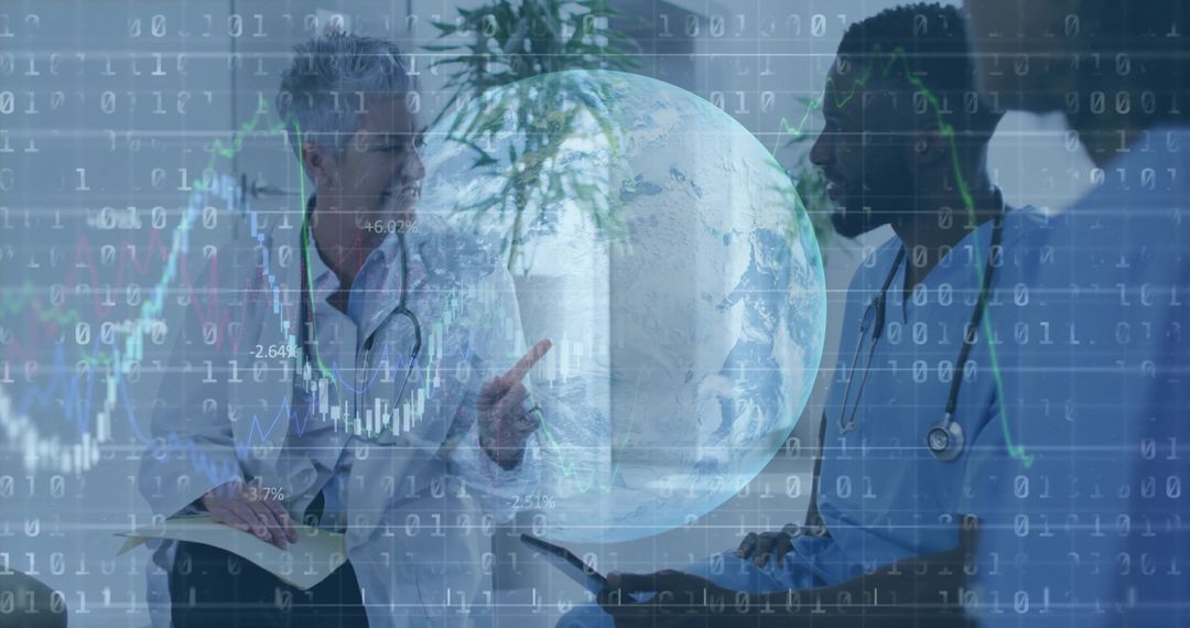 Doctors Analyzing Digital Health Data with Advanced Technology