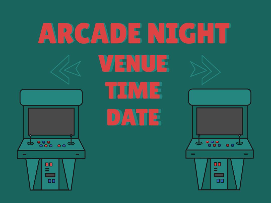 Retro Arcade Night Flyer with Customizable Text