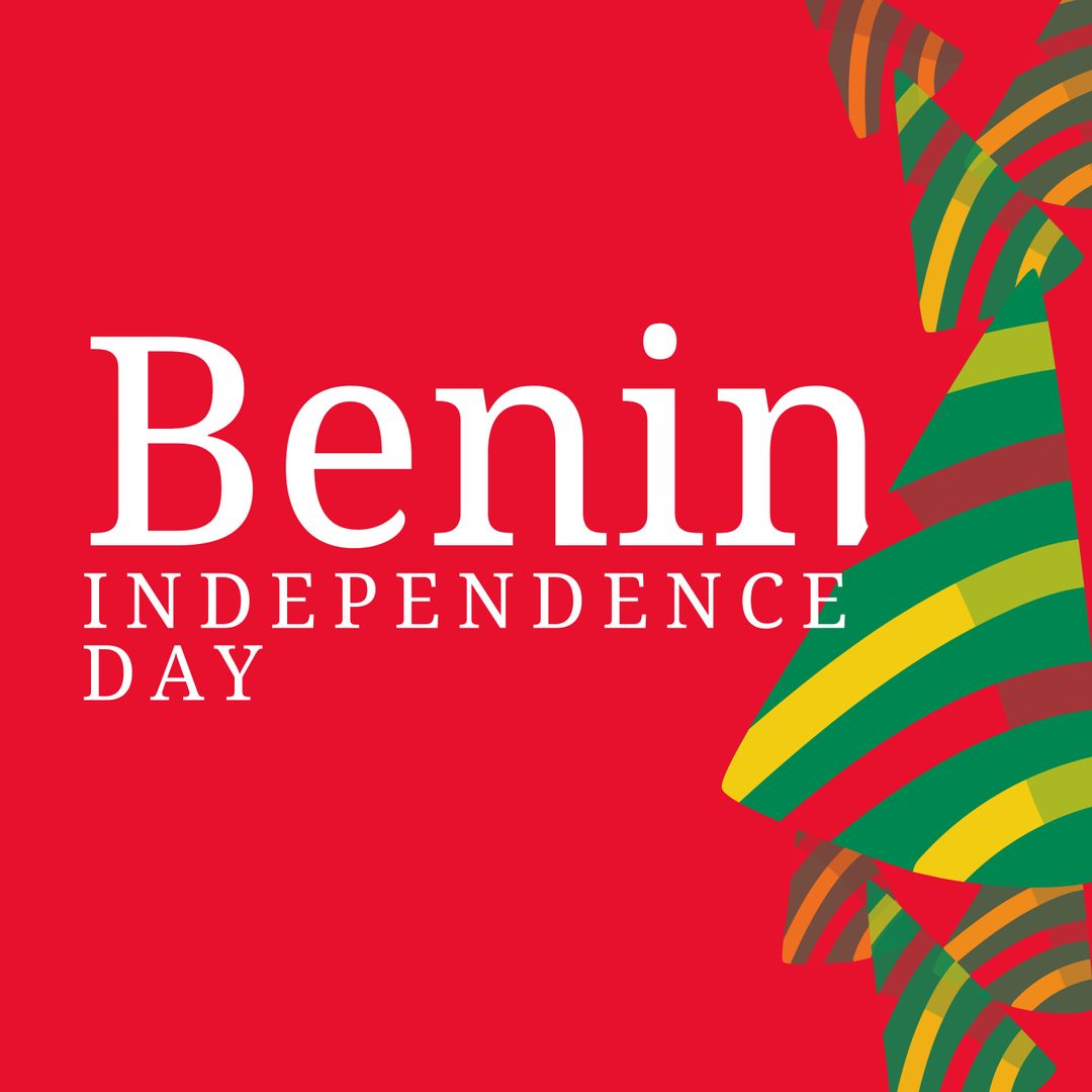 Benin Independence Day Graphic with Colorful Stripes