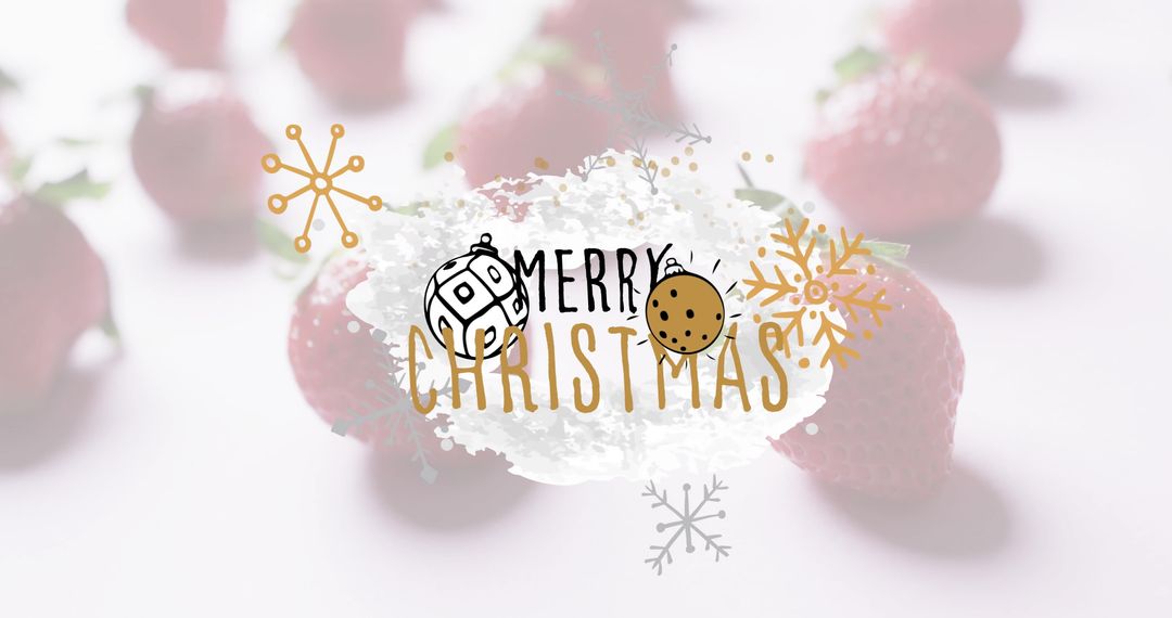 Elegant Festive Holiday Greeting with Strawberries and Ornaments