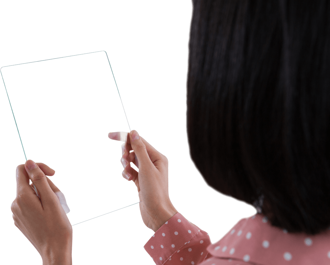 Transparent Tablet Use Technology Conceptual Shot